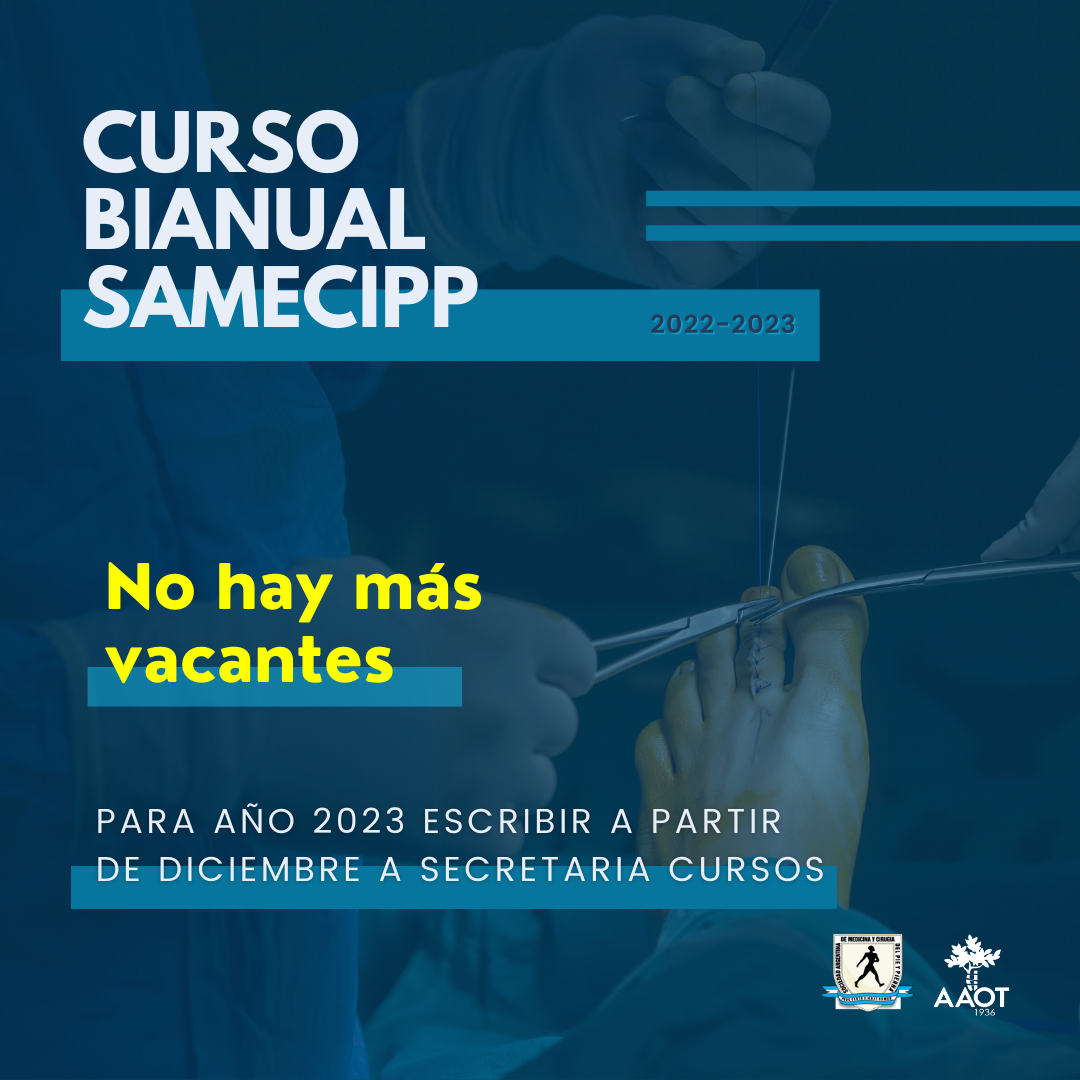 No hay más vacantes para Curso Bianual SAMeCiPP